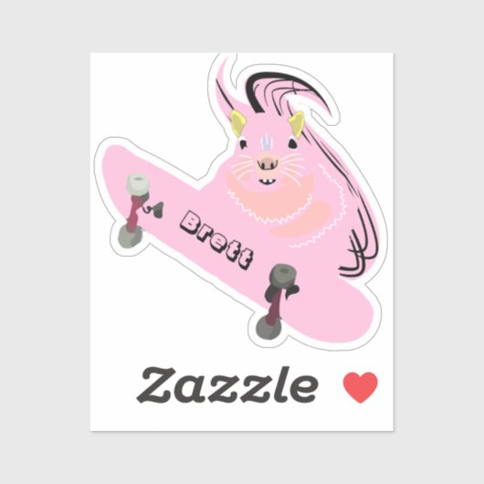 Naughty Squirrel #698 Brett Skateboarding Sticker (Vel)