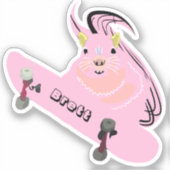 Naughty Squirrel #698 Brett Skateboarding Sticker (Voorkant)