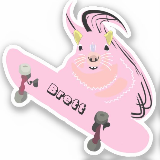 Naughty Squirrel #698 Brett Skateboarding Sticker (Voorkant)