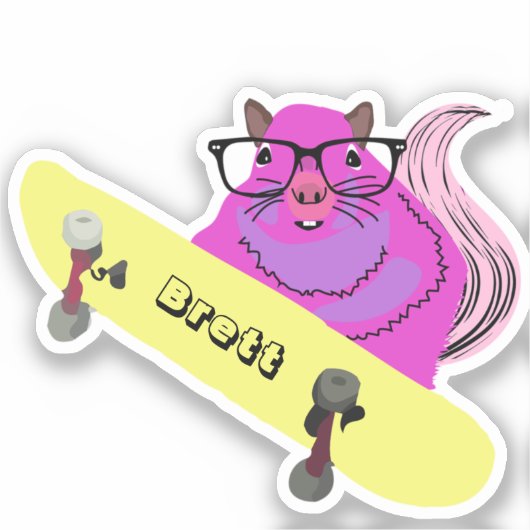 Naughty Squirrel #700 Brett Skateboarden Sticker (Voorkant)