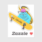Naughty Squirrel #703 Brett Skateboarding Sticker (Vel)