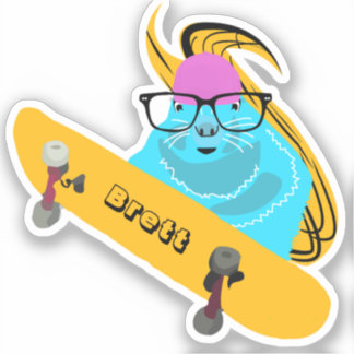 Naughty Squirrel #703 Brett Skateboarding Sticker