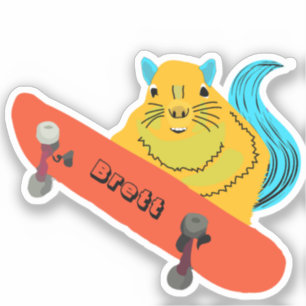 Naughty Squirrel #704 Brett Skateboarding Sticker