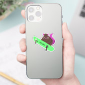Naughty Squirrel #708 Brett Skateboarding Sticker (Telefoon)