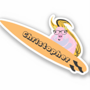 Naughty Squirrel #719 Surfing Sticker