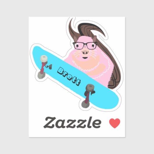 Naughty Squirrel #746 Brett Skateboarden Sticker (Vel)