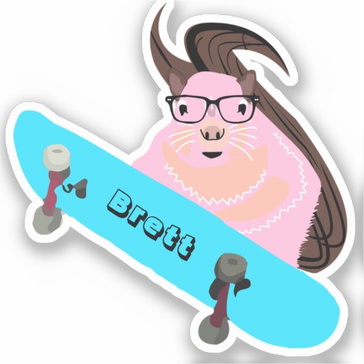 Naughty Squirrel #746 Brett Skateboarden Sticker (Voorkant)