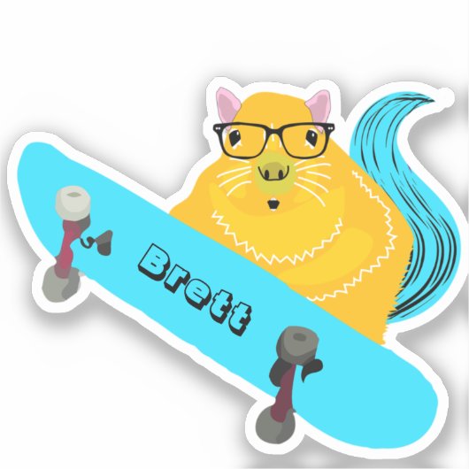 Naughty Squirrel #750 Brett Skateboarden Sticker (Voorkant)