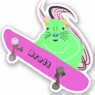 Naughty Squirrel #763 Brett Skateboarden Sticker