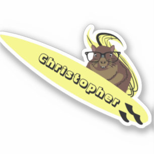 Naughty Squirrel #768 Surfing Sticker