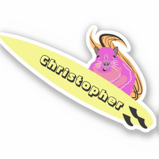 Naughty Squirrel #770 Surfing Sticker (Voorkant)