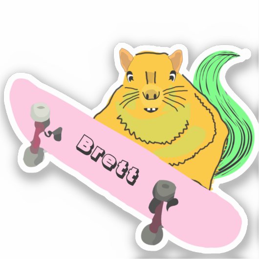 Naughty Squirrel #785 Brett Skateboarden Sticker (Voorkant)