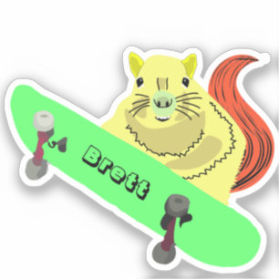 Naughty Squirrel #789 Brett Skateboarden Sticker