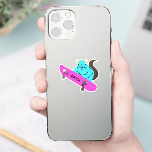Naughty Squirrel #793 Brett Skateboarding Sticker (Telefoon)