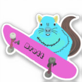 Naughty Squirrel #793 Brett Skateboarding Sticker (Voorkant)