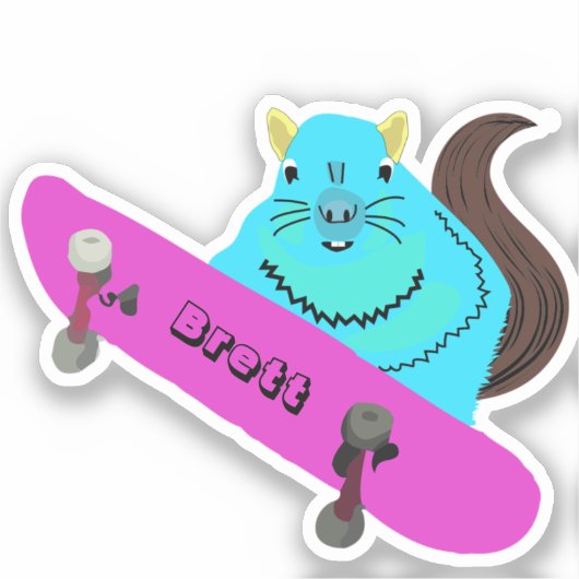 Naughty Squirrel #793 Brett Skateboarding Sticker (Voorkant)