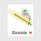 Naughty Squirrel #804 Surfing Sticker (Vel)