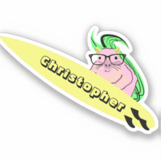 Naughty Squirrel #804 Surfing Sticker