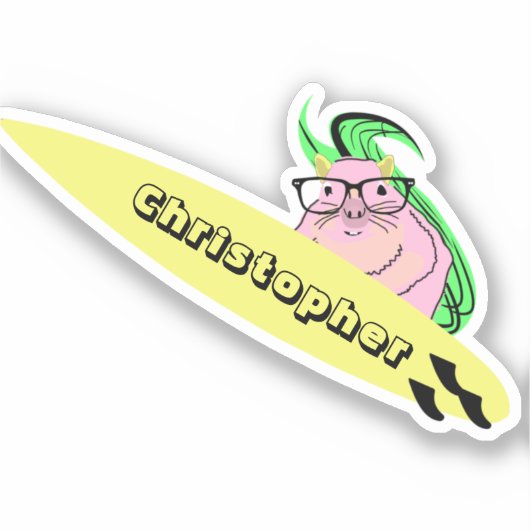 Naughty Squirrel #804 Surfing Sticker (Voorkant)