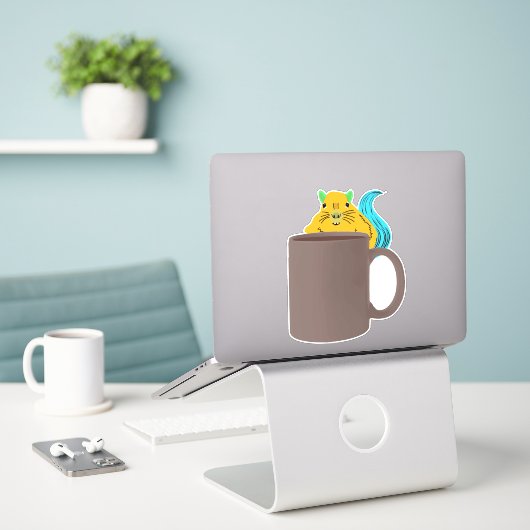 Naughty Squirrel #812 Sticker (Laptop op bureau)