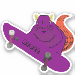 Naughty Squirrel #815 Brett Skateboarden Sticker