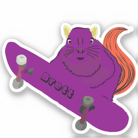Naughty Squirrel #815 Brett Skateboarden Sticker (Voorkant)