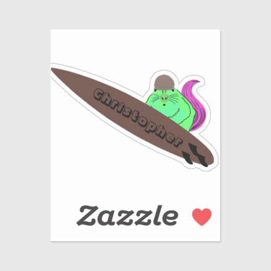 Naughty Squirrel #816 Surfing Sticker (Vel)