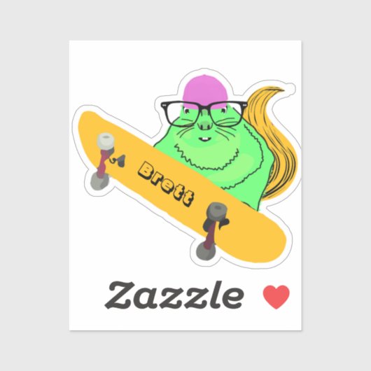 Naughty Squirrel #817 Brett Skateboarden Sticker (Vel)