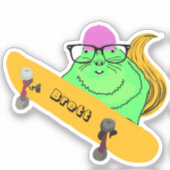 Naughty Squirrel #817 Brett Skateboarden Sticker (Voorkant)