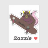 Naughty Squirrel #821 Brett Skateboarding Sticker (Vel)
