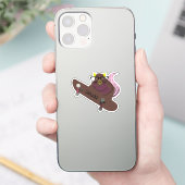Naughty Squirrel #821 Brett Skateboarding Sticker (Telefoon)
