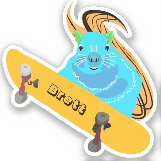 Naughty Squirrel #830 Brett Skateboarden Sticker (Voorkant)