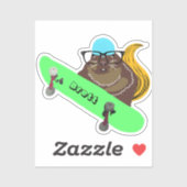 Naughty Squirrel #837 Brett Skateboarden Sticker (Vel)