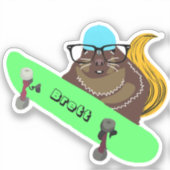 Naughty Squirrel #837 Brett Skateboarden Sticker (Voorkant)