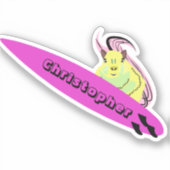 Naughty Squirrel #846 Surfing Sticker (Voorkant)