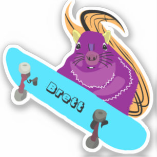 Naughty Squirrel #854 Brett Skateboarden Sticker