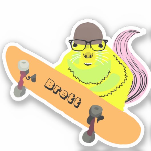 Naughty Squirrel #870 Brett Skateboarden Sticker (Voorkant)