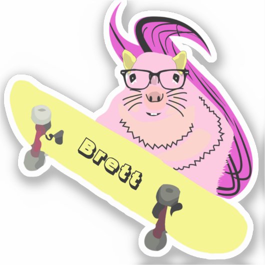 Naughty Squirrel #872 Brett Skateboarden Sticker (Voorkant)