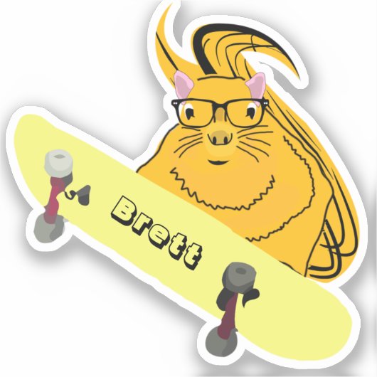 Naughty Squirrel #875 Brett Skateboarden Sticker (Voorkant)