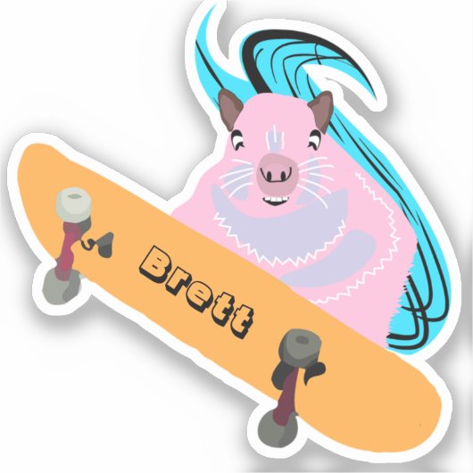 Naughty Squirrel #876 Brett Skateboarden Sticker (Voorkant)