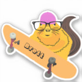 Naughty Squirrel #886 Brett Skateboarden Sticker (Voorkant)