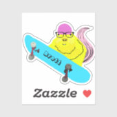 Naughty Squirrel #893 Brett Skateboarding Sticker (Vel)
