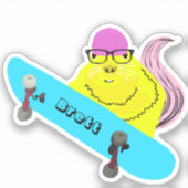 Naughty Squirrel #893 Brett Skateboarding Sticker (Voorkant)