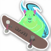 Naughty Squirrel #903 Brett Skateboarding Sticker (Voorkant)
