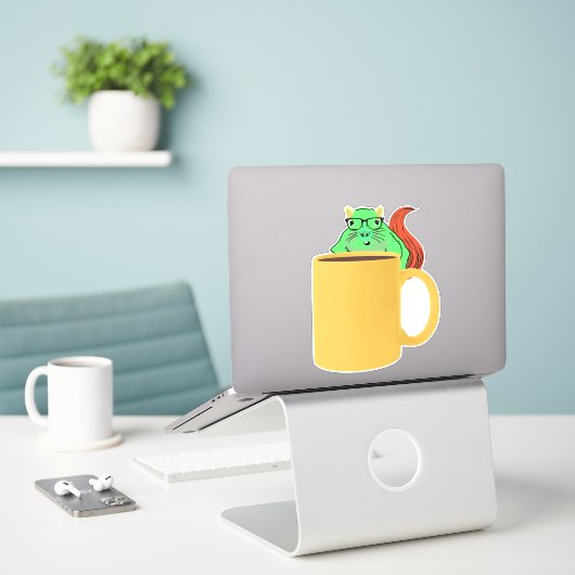 Naughty Squirrel #906 Sticker (Laptop op bureau)