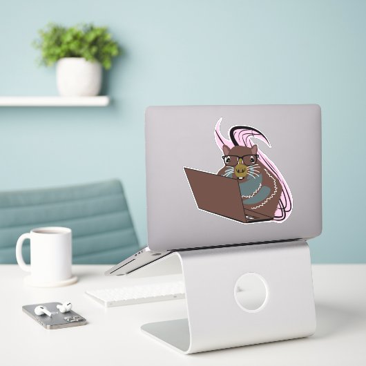 Naughty Squirrel #90 Sticker (Laptop op bureau)