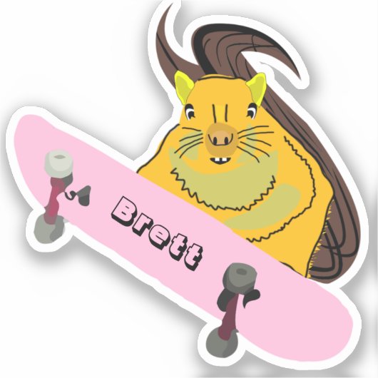Naughty Squirrel #912 Brett Skateboarden Sticker (Voorkant)