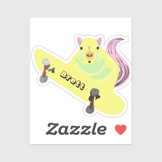 Naughty Squirrel #914 Brett Skateboarden Sticker (Vel)