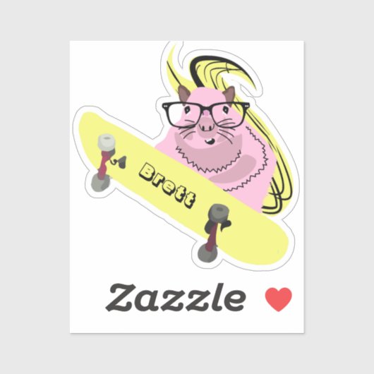 Naughty Squirrel #918 Brett Skateboarding Sticker (Vel)