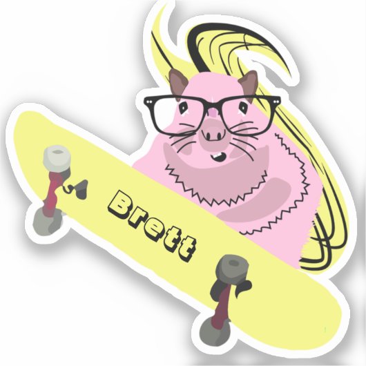 Naughty Squirrel #918 Brett Skateboarding Sticker (Voorkant)